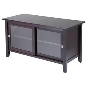 Winsome Wood TV Stand with Glass Sliding Doors, Espresso by Winsome Wood