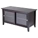 Winsome Wood TV Stand with Glass Sliding Doors, Espresso