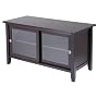 Winsome Wood TV Stand with Glass Sliding Doors, Espresso