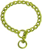 Platinum Pets Powder-Coated Dog Training Chain Collar, 24-Inch Long by 4mm Wide, Corona Lime