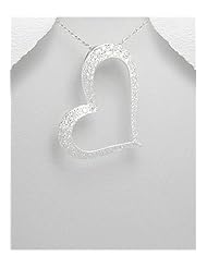Heart CZ Pendant Necklace In Sterling Silver
