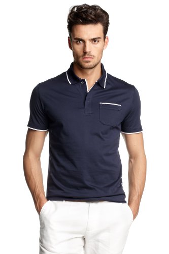 ESPRIT Collection Herren Poloshirt Slim Fit E33651, Gr. 48 (M), Blau (blue marine 414) Preisvergleich
