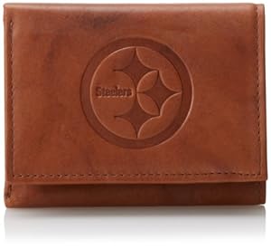 NFL Pittsburgh Steelers Embossed Genuine Cowhide Leather Trifold Leather Wallet