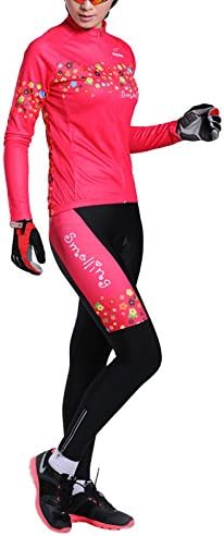 MSLNA Womens Long Sleeve Comfortable Fashion Coolmax Cycling Set Red M