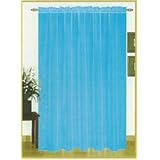 2 Sheer Voile Curtains 58x63 in Aqua Blue by 