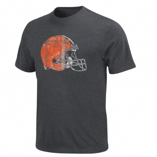 NFL Men's Cleveland Browns Vintage Logo III Short Sleeve Basic Tee (Heather Gray, Large)