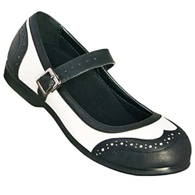 32~43 Big Size Brand Mary Jane Shoes For Women Spring Patent Leather Oxfords Black White Womens 