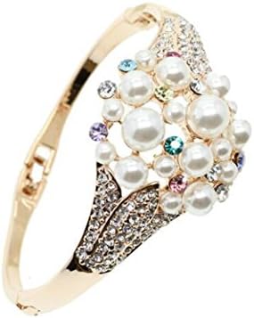 WuBeFine Women's Flower Shape Fashion Pearl Bracelet