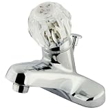 Kingston Brass KB521 Americana 4-Inch Centerset Single Acrylic Handle Lavatory Faucet with Plastic Pop-Up, Polished Chrome (Not CA/VT Compliant)