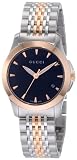 Gucci Women`s YA126512 Gucci timeless Steel and Pink PVD Black Dial Watch