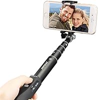 Mpow Selfie Stick Extendable Aluminum Monopod with Built-in Bluetooth Remote Shutter for GoPro Hero Cameras, Android & iOS Phones