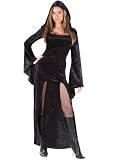 Sexy Black Gothic Costume Velvet Sorceress Costume Theatre Costumes Vampiress Long Gown Hooded
