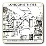 Londons Times Famous People Places Books Cartoons - BEST SELLERS ON OTHER PLANETS - Light Switch Covers - double toggle switch