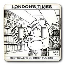 Londons Times Famous People Places Books Cartoons – BEST SELLERS ON OTHER PLANETS – Light Switch Covers – double toggle switch