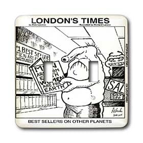 Londons Times Famous People Places Books Cartoons - BEST SELLERS ON OTHER PLANETS - Light Switch Covers - double toggle switch