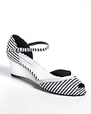 Peep-toe fabric wedge