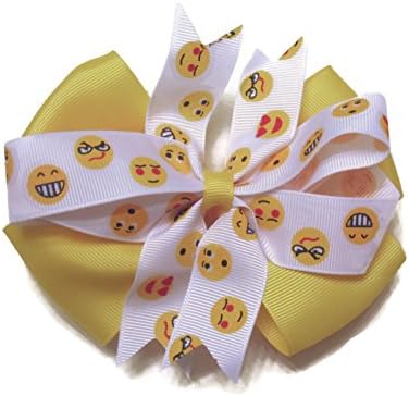 Cute Emoji Hair Bow (Yellow)
