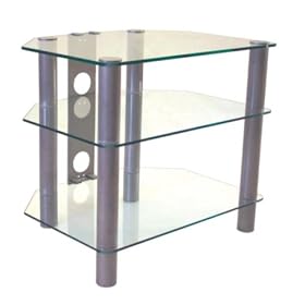 Elonex LNX-GT2C - Glass Stand For LCD & Plasma TV Up To 32" - Clear Glass & Chrome Legs
