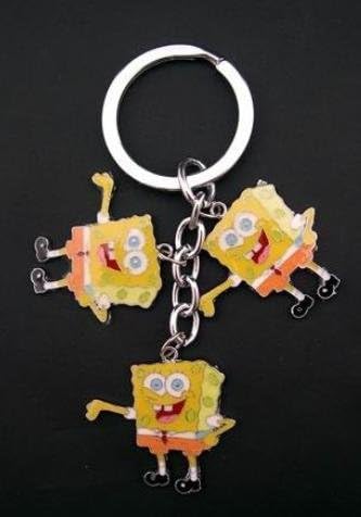 Spongebob 3 in 1 Metal Charm Keychain