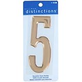 The Hillman Group 848963 Stick-On Domed, Number 5, Gold