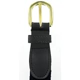 Mens Elasticated Webbing Black Belt - One Size Fits All