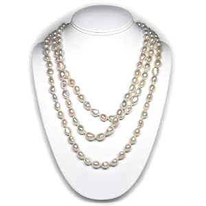 HinsonGayle Extreme Baroque Collection White Free-Form Baroque Pearl Rope Necklace