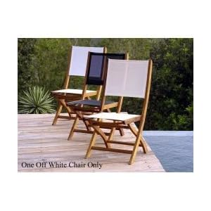 Teak Outdoor Folding Chair - White (Snow White (White)) (33H x 18W x 17D)