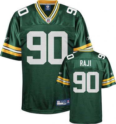 Reebok B.J Raji Green Bay Packers Green Authentic Jersey Size 52