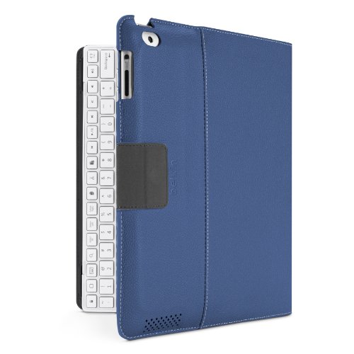 Buy Belkin YourType Folio Case with Keyboard for the New Apple iPad with Retina Display (4th Generation) & iPad 3 and iPad 2 - White Keyboard (Blue Cover)