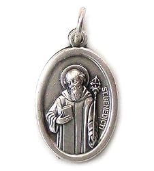 Saint Benedict Oxidized Medal - MADE IN ITALY