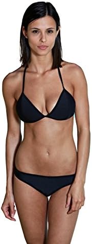 Decently Women's Sexy Swim Classic Triangle Neoprene Fashion Bikini Black Small
