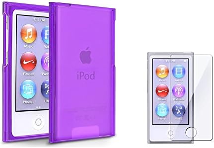 Everydaysource® Compatible with Apple® iPod nano® 7th Generation Clear Purple Slim Snap-on Case with FREE Reusable Screen Protector