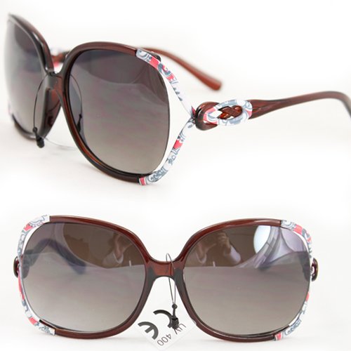 HOTLOVE Luxury - Gaga Style Celebrity Sunglasses P1863 Brown Quality Sunglasses UV400 Lens Technology, Light Weight frame - Trendy Fashion Everyday Apparel for Women & Men