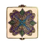 Pink Elegant Square Bejeweled Compact Mirror