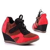 Damen Schuhe, STIEFELETTEN, ANKLE BOOTS SCHNÜRUNG, 0329-A, Synthetik in hochwertiger Wild Leder Optik, Schwarz Multi, Gr 41