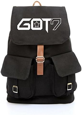 KPOP GOT7 Canvas Backpack JB Jr Jackson Travel Sports Bag Fan Support Bookbag