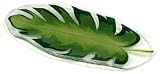 Peggy Karr 15-Inch Glass Organic Leaf Philodendron Plate
