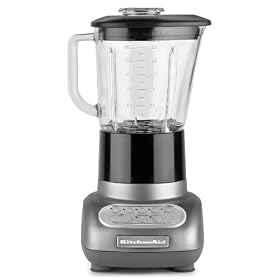 KitchenAid KSB565SM 5-Speed Blender with 48-Ounce Glass Jar, Silver MetallicKitchenAid 5-Speed Blender with Glass Blender Jar, KSB565