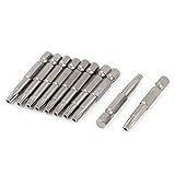 uxcell 磁気スクリュードライバー ビット 6.3mm六角シャンク 4mm先端T25 トルクス セキュリティ スクリュードライバー ビット 10本入り