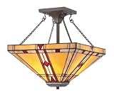 Quoizel TFNH1714VB Noah 2 Light Tiffany Semi Flush Mount Lamp