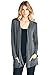 12 Ami Basic Long Sleeve Open Front Pocket Cardigan (S-2X) - Made in USA