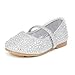 DREAM PAIRS MUY-Shine-INF Mary Jane Girls Rhinestone Studded Slip On Ballet Flats Toddler New Silver Size 9