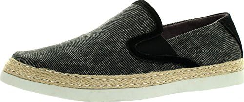 J Awake Men's Alexander63 Canvas Casual Slip On Shoes,Black,8.5