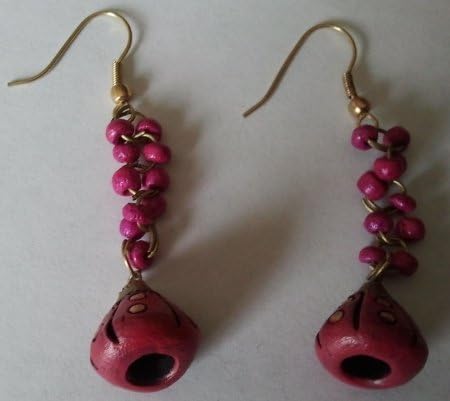 Hand made & Organic Terracotta Pink colored Earrings