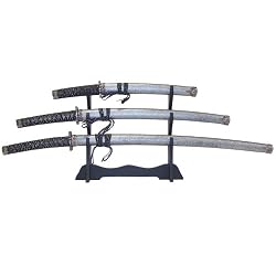Whetstone Cutlery 3 Pc Heavy Katana Super Set, Black