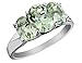 Three Stone Green Amethyst Ring 2.35 Carat (ctw) title=