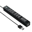 SANWA SUPPLY USB-HUB256BK 磁石付き10ポートUSB2.0ハブ(ブラック)