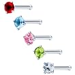 18 Gauge Stainless Steel CZ Nose Bone Pack