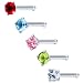 18 Gauge Stainless Steel CZ Nose Bone Pack