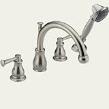 Delta Faucet T4769-SSLHP/H669-SS/DR4707 Orleans Deck Mount With Handshower Whirlpool Faucet - Stainl